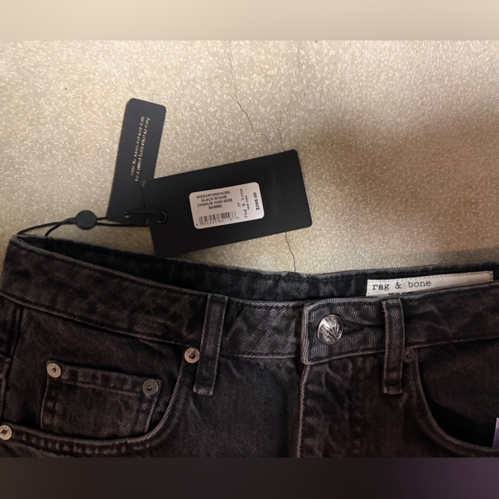 Rag & Bone Charcoal Denim Jeans - Picture 4 of 12